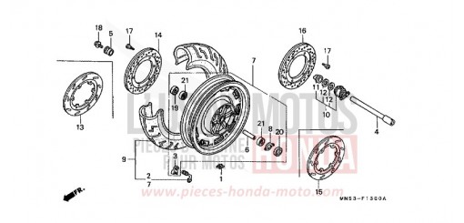 ROUE AVANT GL1500K de 1989